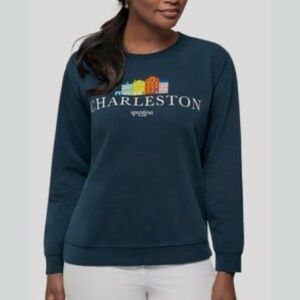 Spartina Navy Pullover Charleston Rainbow Row Sweatshirt Size L